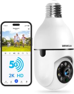 6. WESECUU Light Bulb Outdoor Security Camera