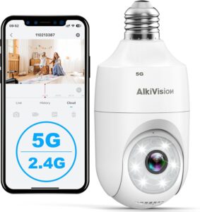 7. AlkiVision Light Bulb Outdoor Security Camera