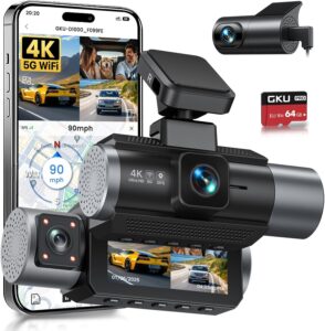 5. GKU 4K 3 Channel Dash Cam
