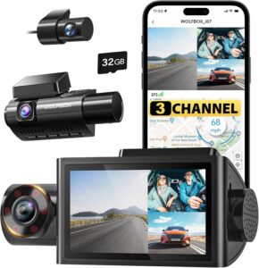 8. WOLFBOX i07 3 Channel Dash Cam
